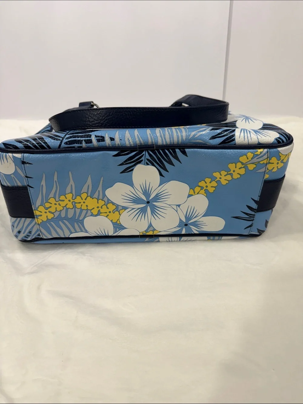 Vintage Quicksilver Roxy Blue Floral Hibiscus Y2K Carry On Luggage Bag